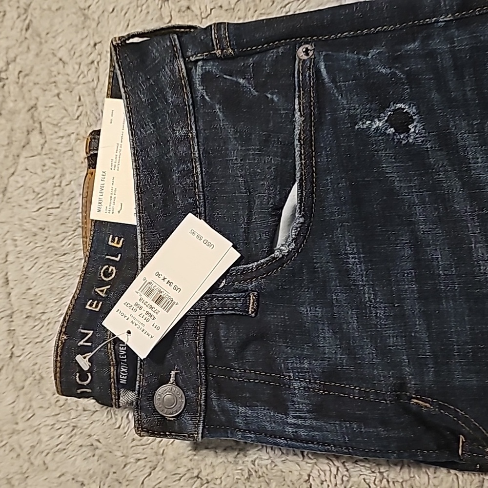 American Eagle dark blue jeans size 34×30 mens